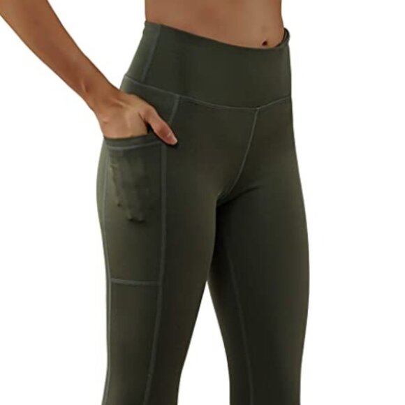 Yoga Pants Capri Leggings Both Sides Pockets - Picture 3 of 3